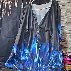 C010. Elegant Blue Women's Top